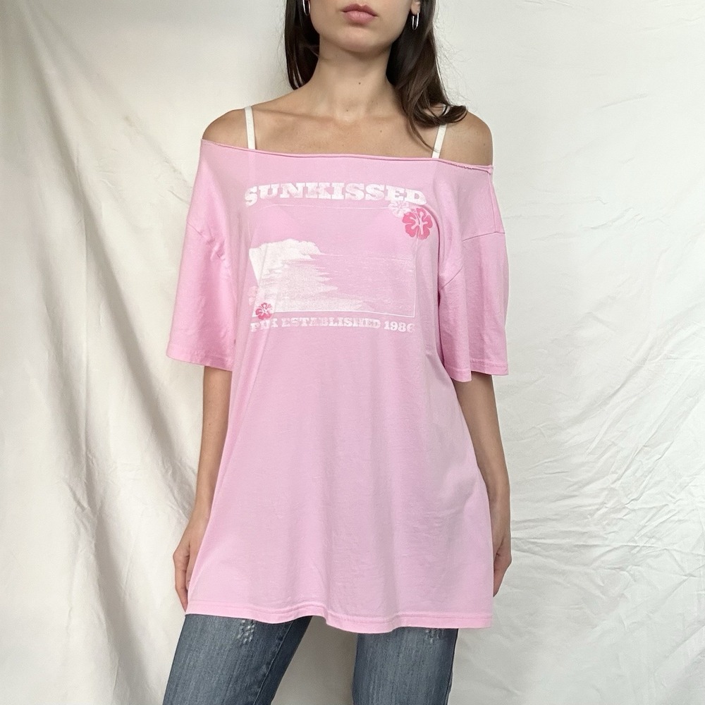 Victoria's Secret PINK Graphic Tee Y2K Style Beach Size XL